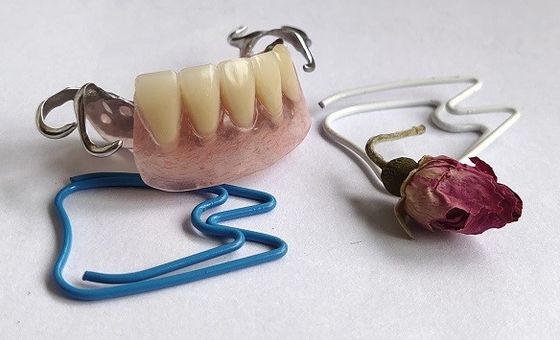 Dentier acrylique partiel inférieur esthétique démontable traité chaud